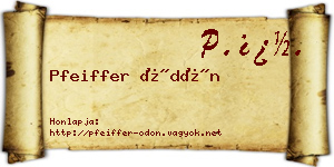 Pfeiffer Ödön névjegykártya